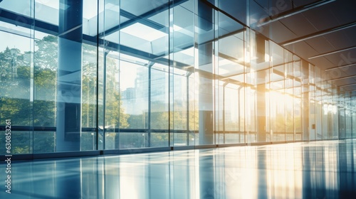 Office background adorned with a stunning glass curtain wall.