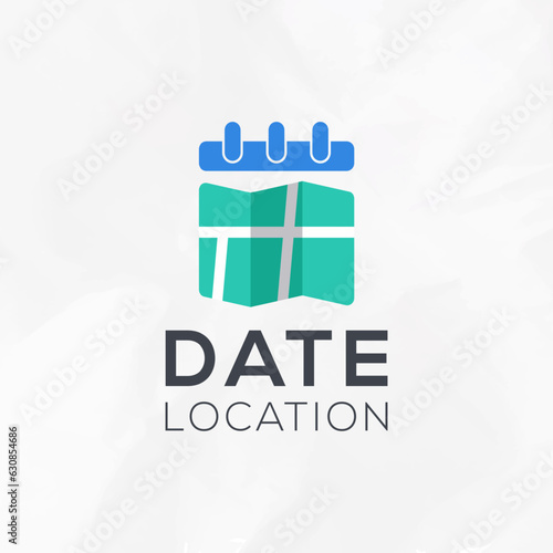 Modern date location logo design vector template