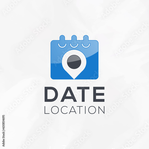 Modern date location logo design vector template