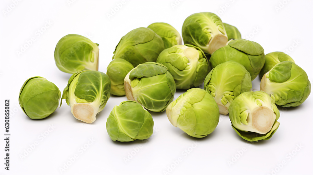 Fresh brussels sprouts isolated on white background Fresh brussels sprouts isolated on white background