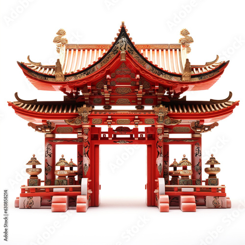 a red and gold pagoda