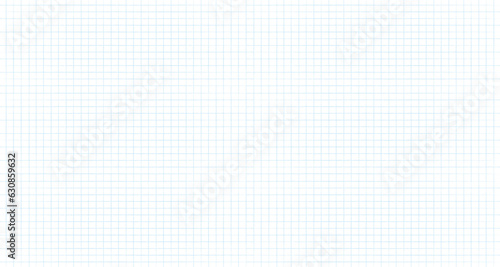 Graph paper  checkered background vector illustration isolated on white backdrop. Light blue grid notebook sheet texture  back to school banner template