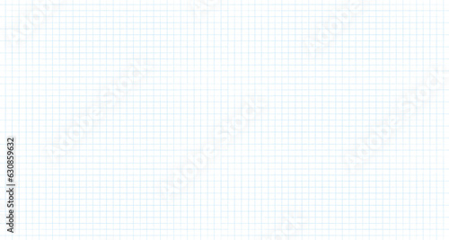 Graph paper, checkered background vector illustration isolated on white backdrop. Light blue grid notebook sheet texture, back to school banner template