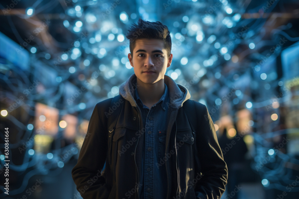 Innovation at Work: High-Resolution Portrait of a Young Software Engineer in a Buzzing Tech Hub Innovation at Work: High-Resolution Portrait of a Young Software Engineer in a Buzzing Tech Hub