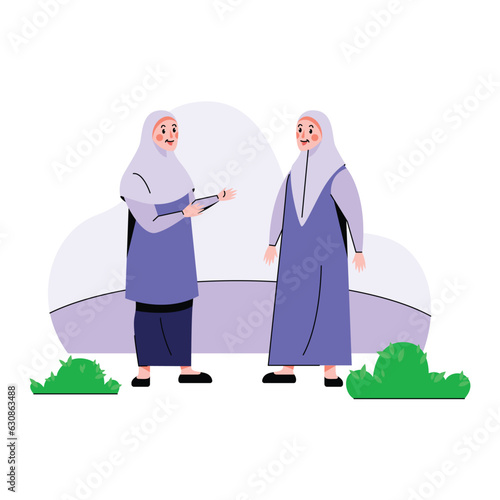 Two women having nice conversation among each other, good community in their neighborhood
