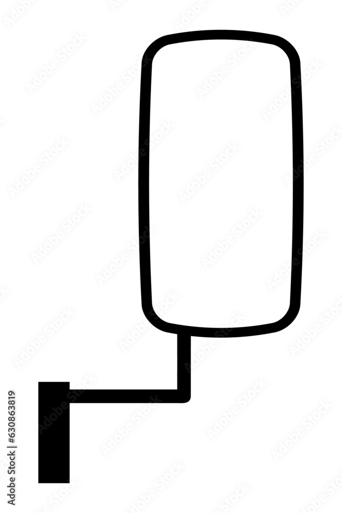 車のサイドミラーのシルエット