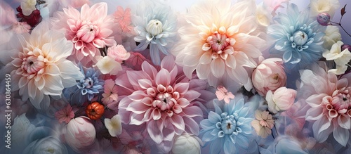 Fotografia, Obraz a beautiful background with colorful flowers that has a floral pastel appearance