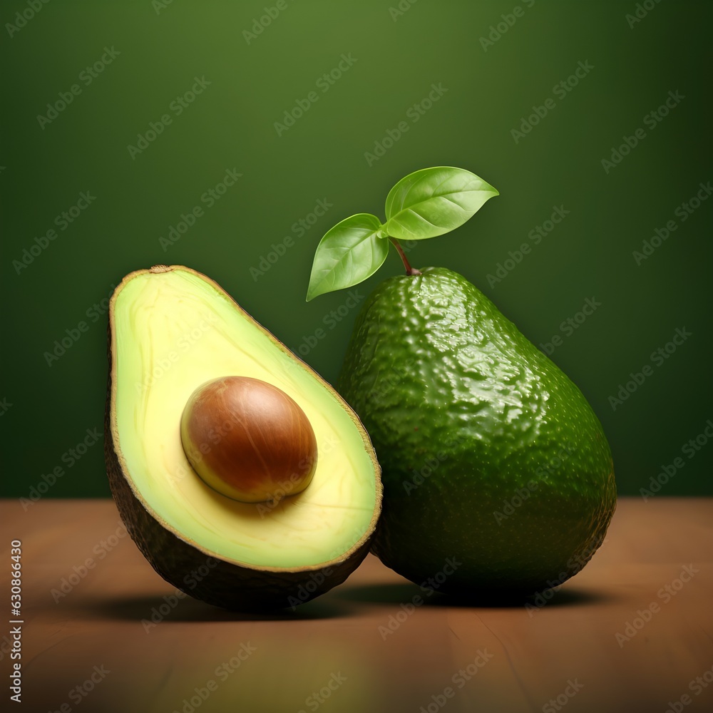 avocado on wooden table