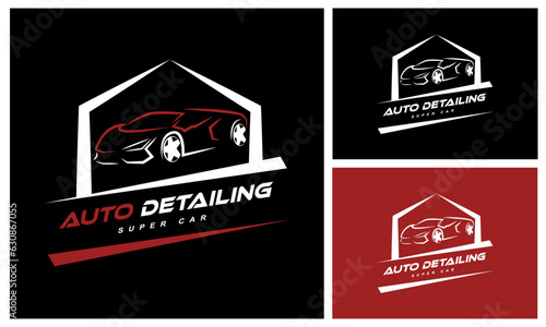 Auto Detailing Logo Design Template-Automotive collision logo. Modern Auto Company Logo Design Concept.