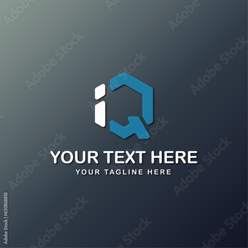 The Best Design iq logo unique modern minimalist simple creative abstract and vector