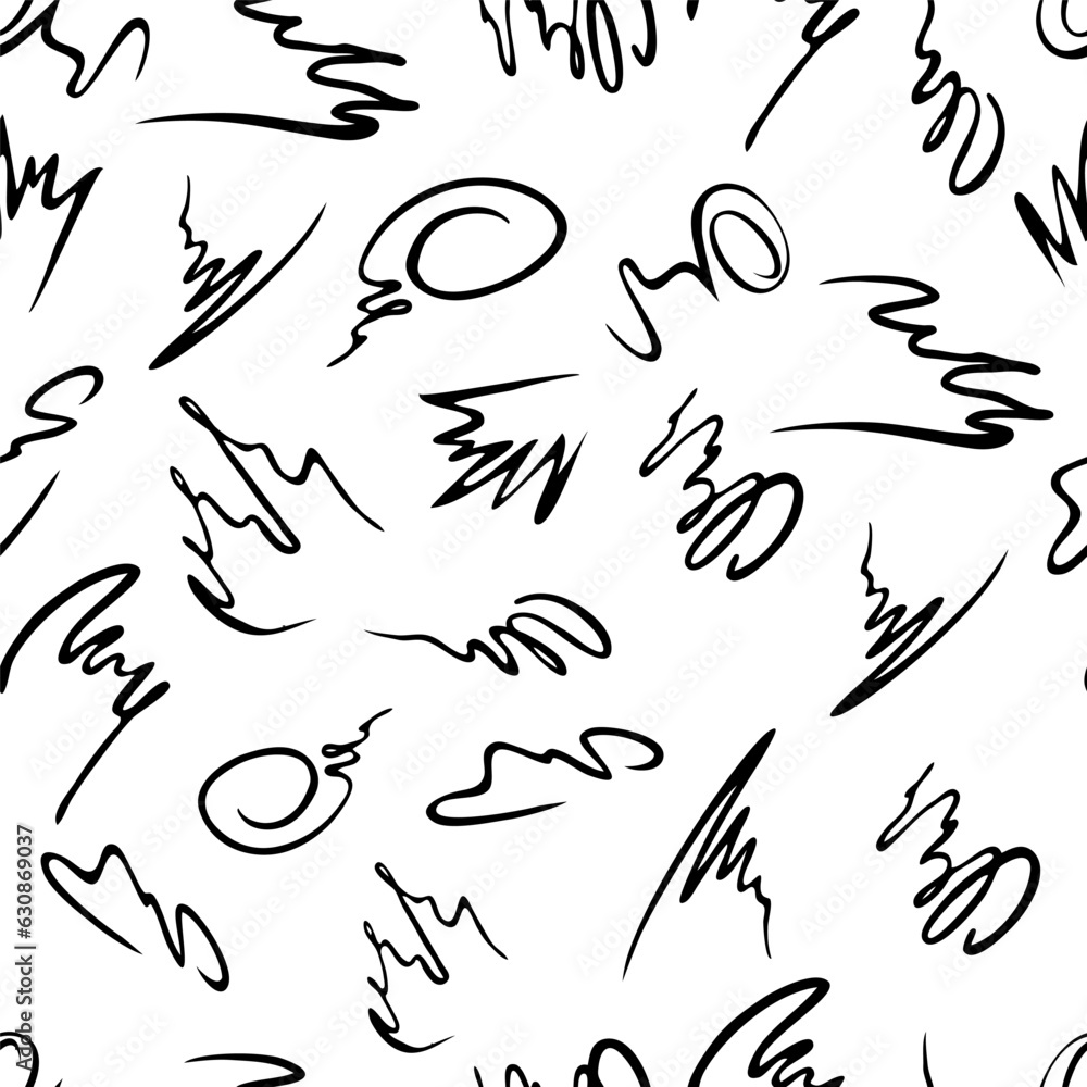 seamless background of abstract doodle lines. Pen strokes. Black swirls of lines on a white background seamless background of abstract doodle lines. Pen strokes. Black swirls of lines on a white background