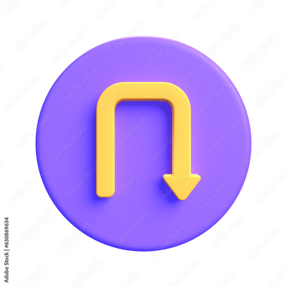 turn back symbol 3d icon design turn back symbol 3d icon design