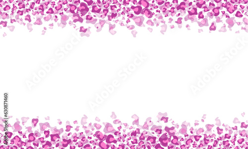 Pink Leopard Print Frame Cheetah Border Background Leopard Falling Leopard Fur Particles Wallpaper Isolated