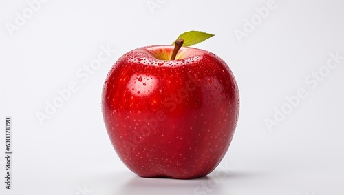 Red apple on a white background. Ripe