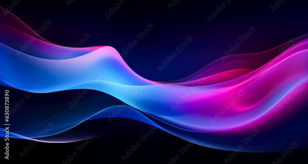 Neon abstract colored light lines moving along a dark background, light sky-blue and orange smooth and curved lines, technological fusion, vibrant colors. Neon abstract colored light lines moving along a dark background, light sky-blue and orange smooth and curved lines, technological fusion, vibrant colors.