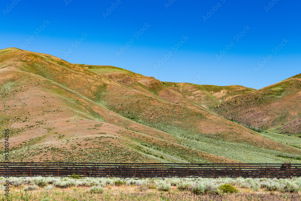 Landscape of the Southern End of the Pioneer Mountains in July near the Craters of the Moon National Monument, Arco, Idaho, USA