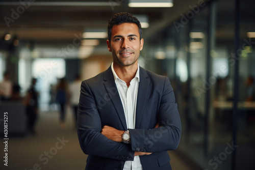 Leader in Innovation: High-Resolution Portrait of a Young Tech CEO Standing in a Bustling Office © Moritz