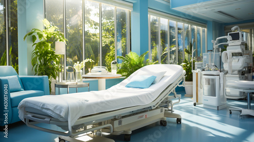 luxury sickroom in a clinic in future 