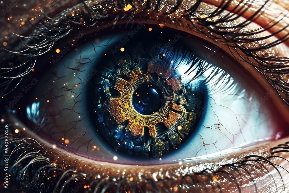 Fototapeta premium macro view of the human eye
