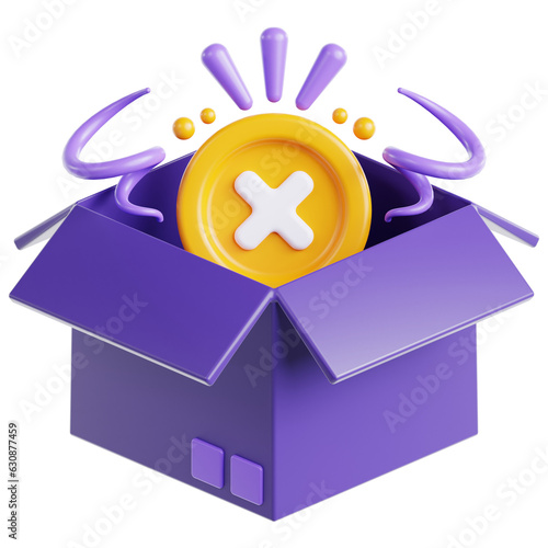 Foto empty box 3d icon design