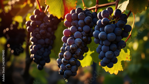 Delicious and Refreshing Grapes on Grapevines, AI generated