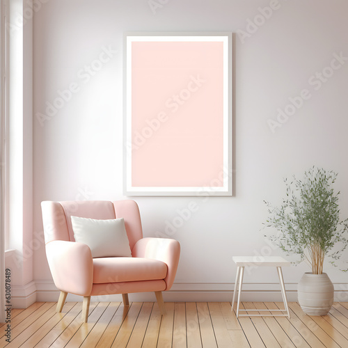 Clean and Minimalistic Lighting Picture Frame Mockup, generative, ai