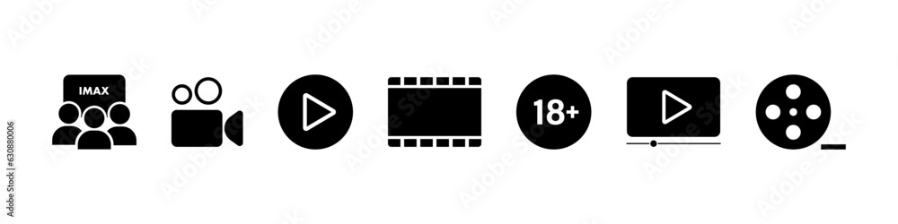 Cinema and movies - collection of media vector icons.