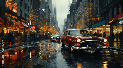 usa street, light rain, vehicles © Harold