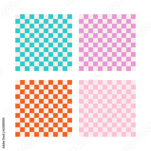 Groovy and retro cool cute checkerboard pattern