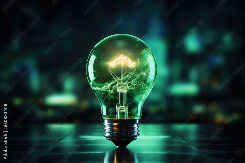 light bulb on green background light bulb on green background