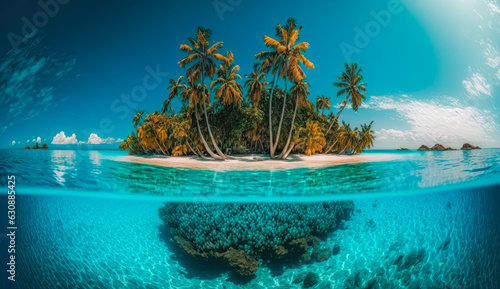 Serene Summer Paradise  Travel Concept with Tropical Island in Natural Background