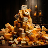 delicious pieces of cheese,Generative AI