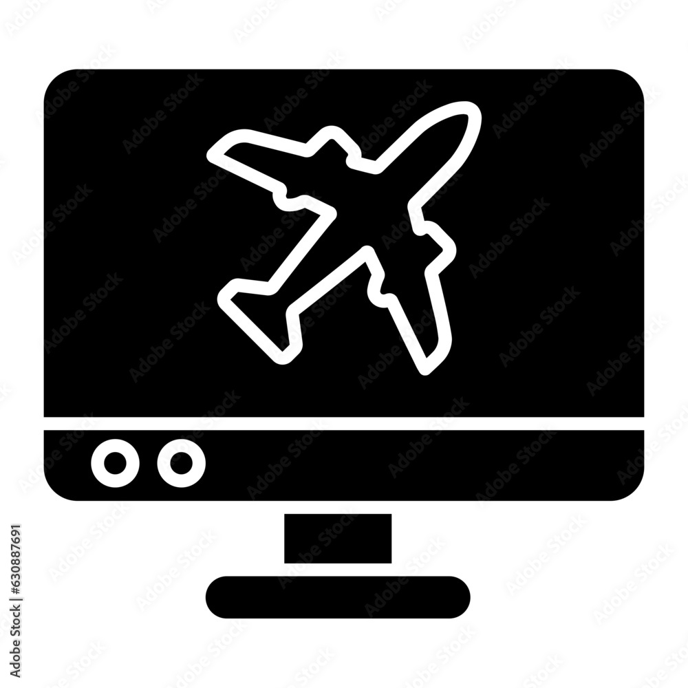 Fototapeta premium Online Flight Glyph Icon