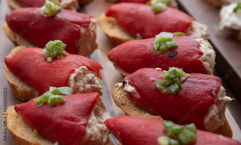 Piquillo peppers stuffed with cod Piquillo peppers stuffed with cod