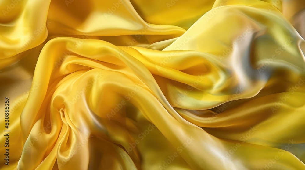 golden yellow fabric beautiful silk luxury background. generative ai golden yellow fabric beautiful silk luxury background. generative ai