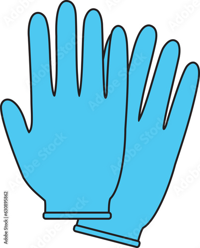Medical latex gloves, Bubber disposable gloves icon.