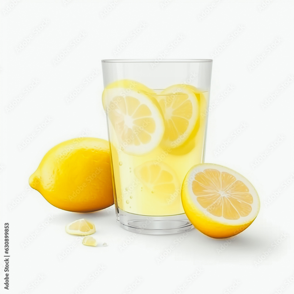 Glass of lemon juice isolated on a white background Glass of lemon juice isolated on a white background
