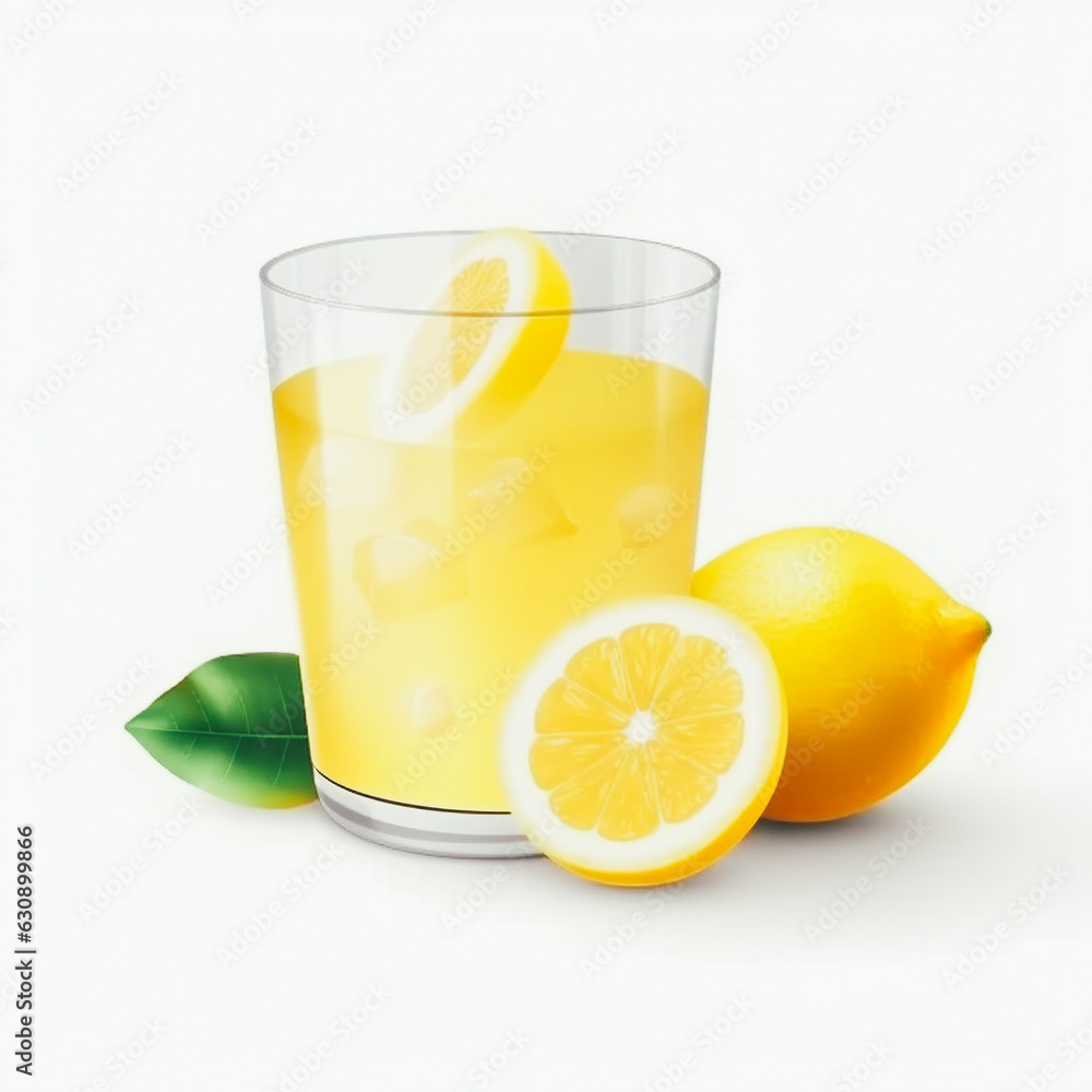 Glass of lemon juice isolated on a white background Glass of lemon juice isolated on a white background