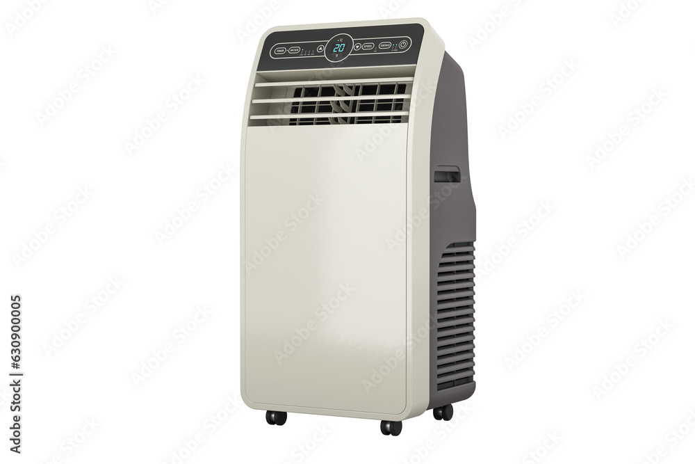 Fototapeta premium Portable Air Conditioner, 3D rendering isolated on transparent background