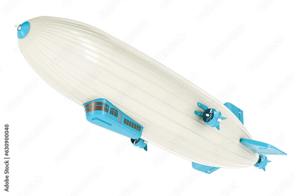 Obraz premium Dirigible balloon, airship. 3D rendering isolated on transparent background