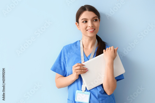 Female medical intern with ...