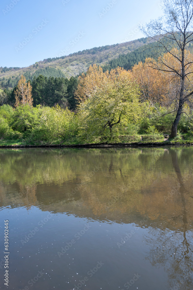 Spring Landscape of Iskar river near Pancharevo lake, Bulgaria