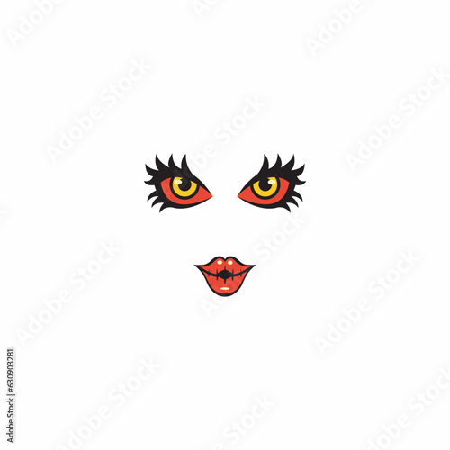 beautiful woman with enchanting lips, elegant beauty logo vector illustration