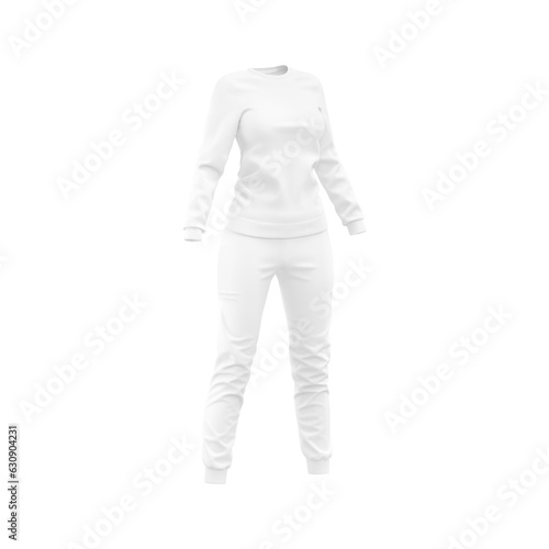 Blank Sport outfit for woman's for template isolated on a white background