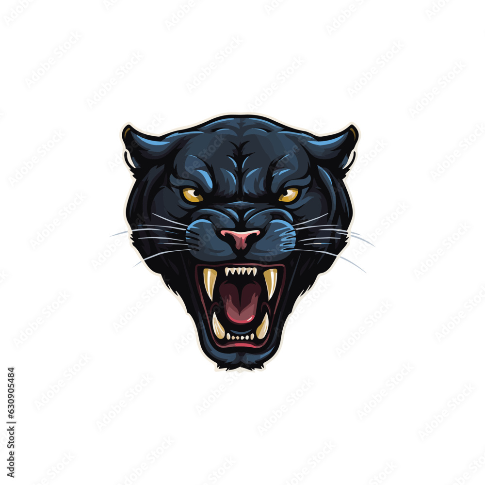 Panther Mascot Vector illustration with white background, Modern Sports ...