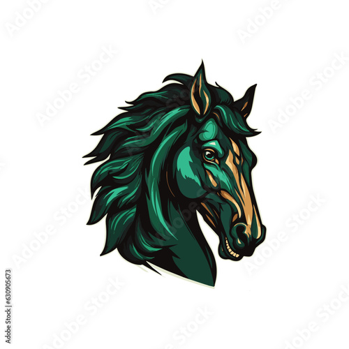 Horse head mascot vector illustration  E sports vector mascot logo  Mustang  horse  mare or Stallion head  mascot logo isolated on background  gaming logo or T-shirt print