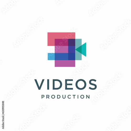 Video icon, vector illustration abstract design symbol for video shooting and colorful photography
