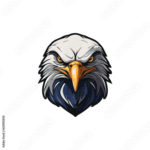 Falcon Head Mascot Logo Isolated on white background, Hawk, Eagle Face Mascot vector illustration design template, Sports Team Logo or T shirt Print or Poster Placement design