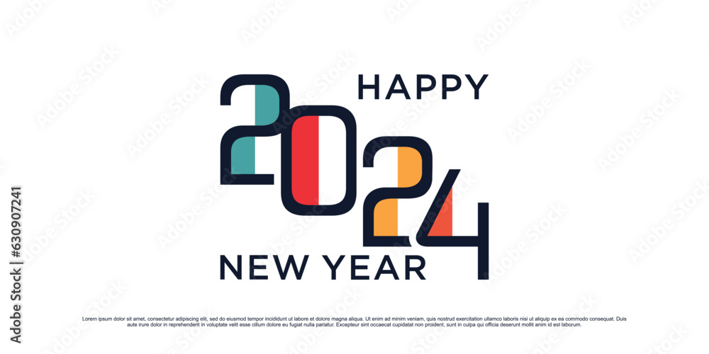 2024 Happy new year logo design vector illustration for new year 2024 with creative idea 2024 Happy new year logo design vector illustration for new year 2024 with creative idea