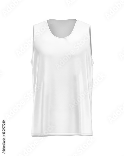 Sleeveless shirt blank, natural shape on invisible mannequin, for your design mockup for print, isolated on a white background
